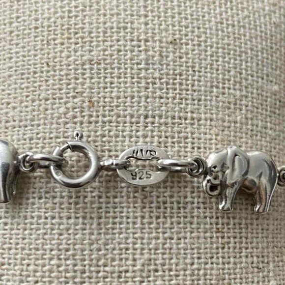 Genuine 925 Silver Lucky Elephant Bracelet - Picture 2 of 4